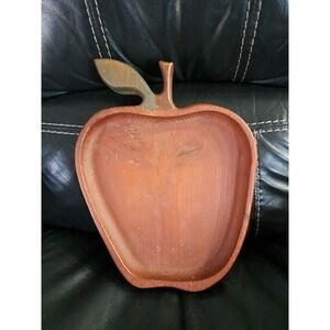 VTG Red Apple W/‎ Leaf Bowl 13.75" T X 10.25"w Signed Glover Cottage Reflections